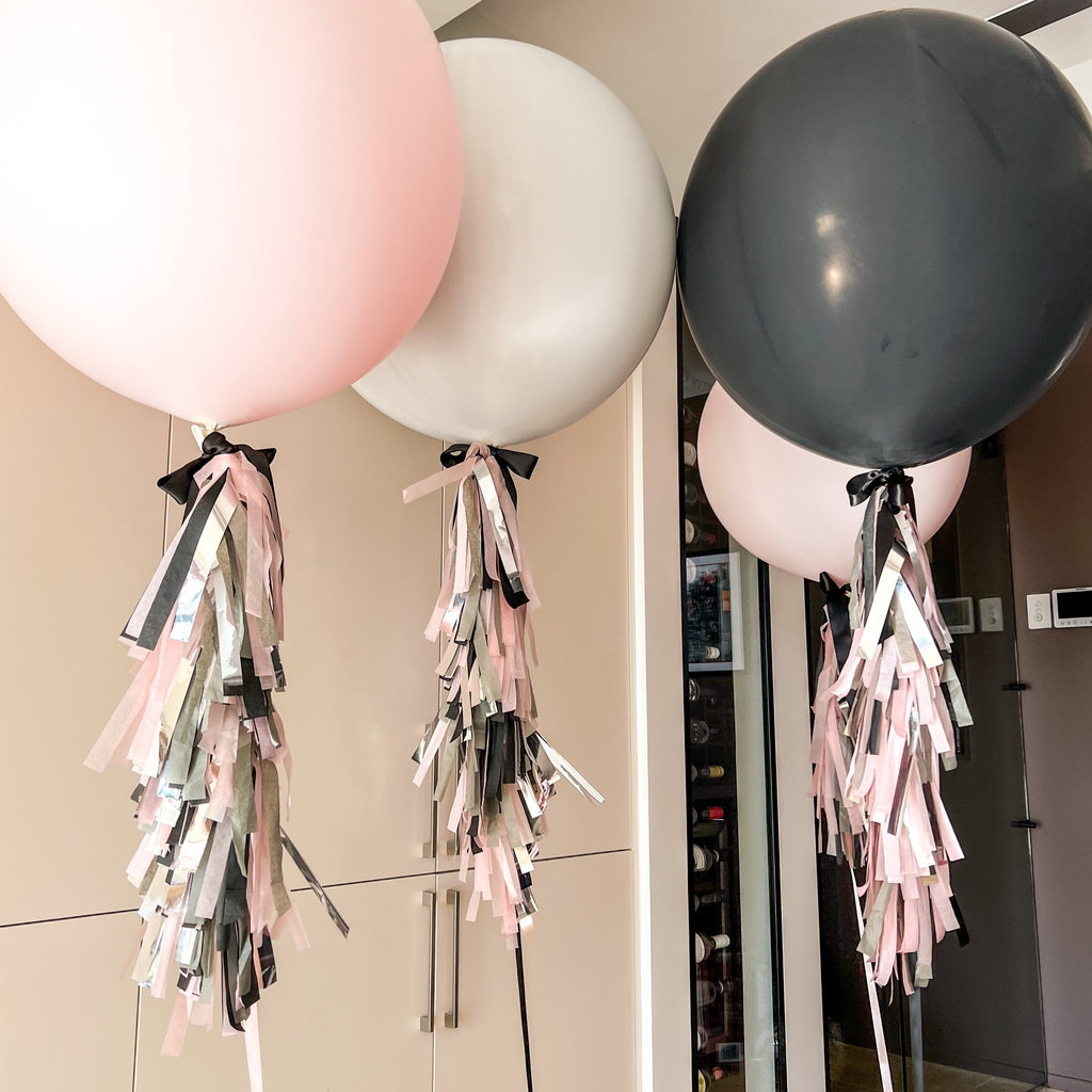 Jumbo Balloons with Feathered Tassels