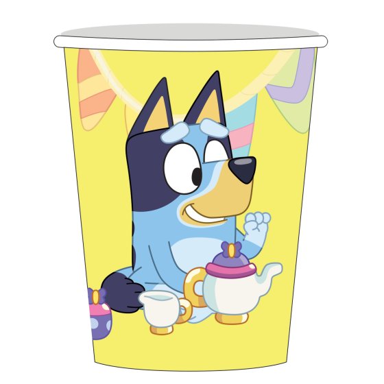 Bluey Party Cups - Party Supplies Serving drinks in these Bluey cups will make all the little ones happy to share a drink with Bluey. Complete your Bluey themed party with these cute paper cups.