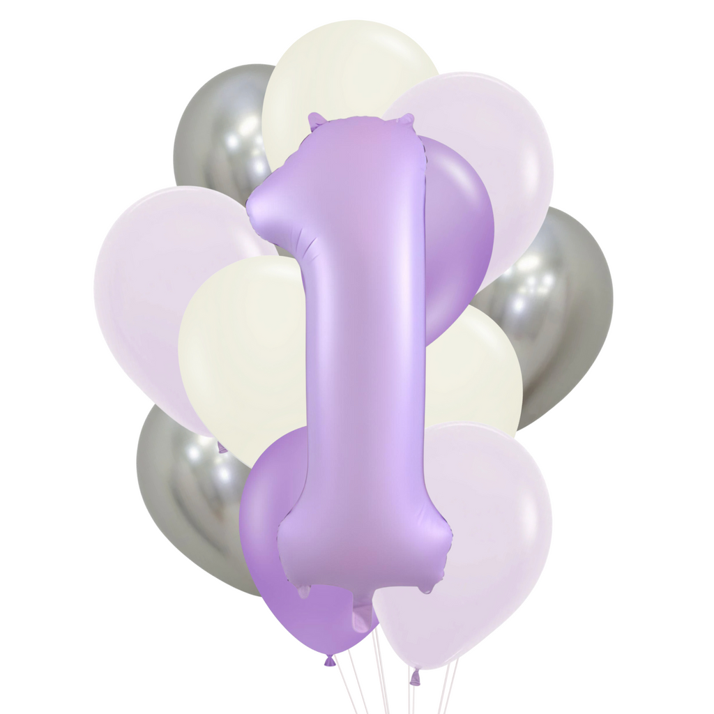 Purple and Silvery Balloon Bunch - Birthday Gift Sydney