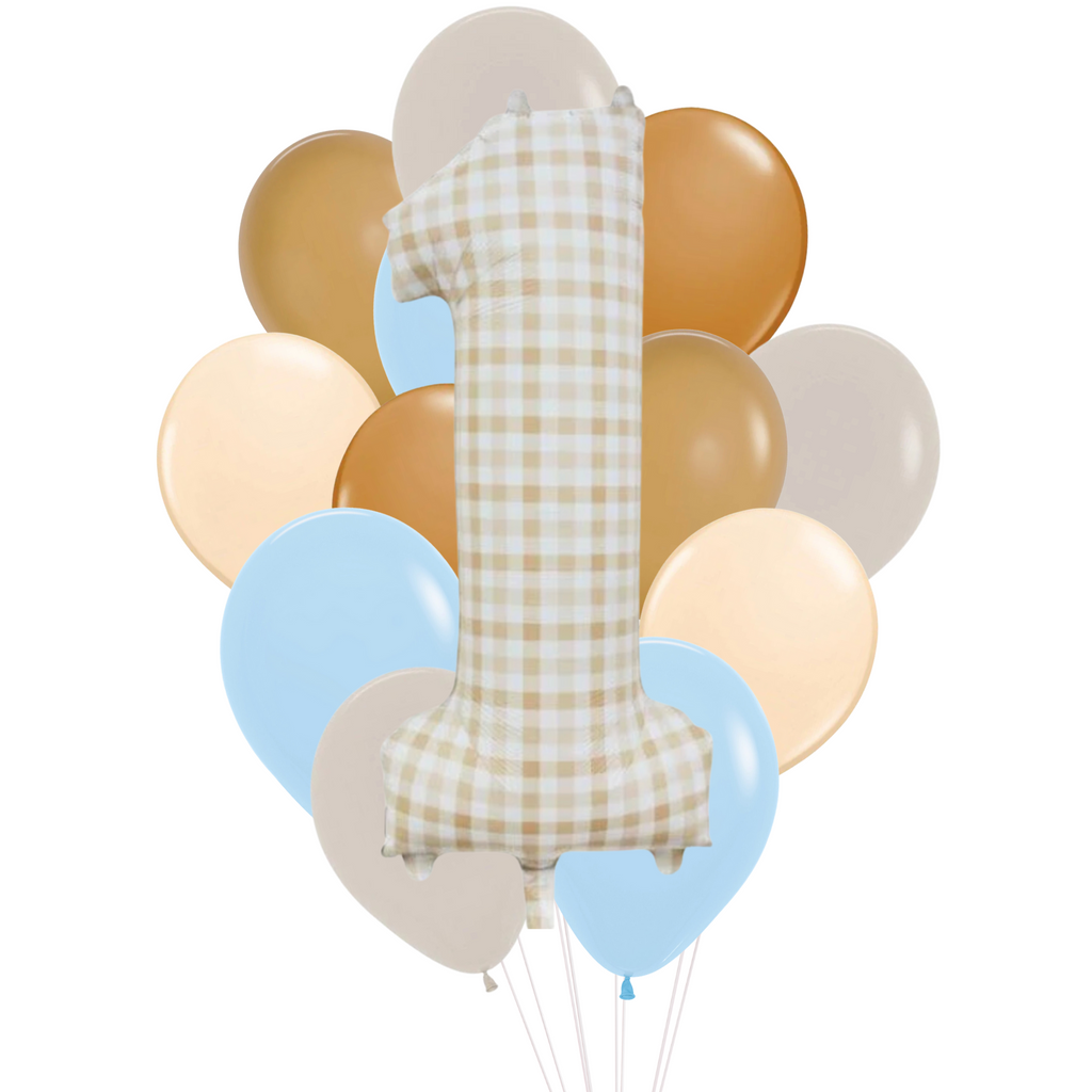 Blue Teddy Theme Birthday Balloons