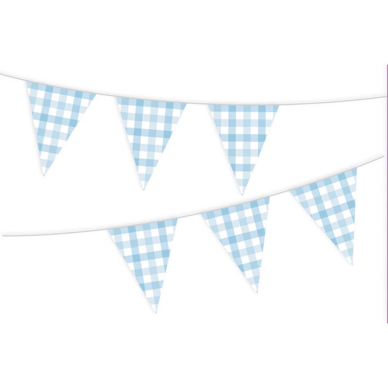 Gingham Blue Bunting
