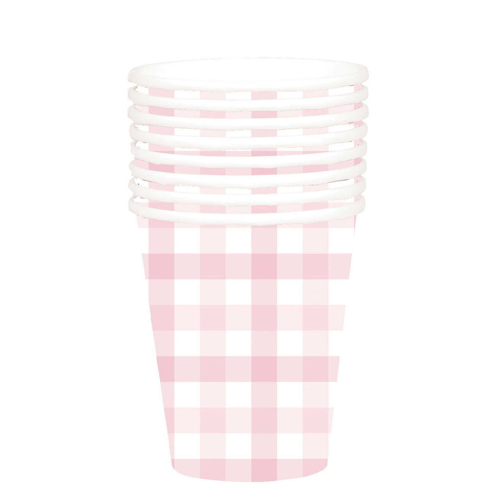 Amscan Pink Gingham Cups