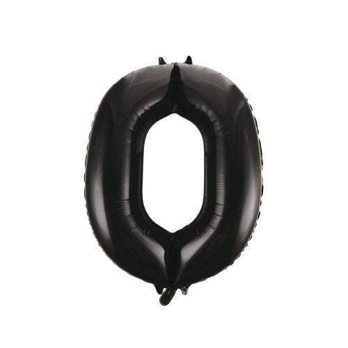 Black Foil Number 0 Balloon