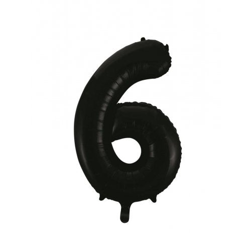 Black Foil Number 6 Balloon