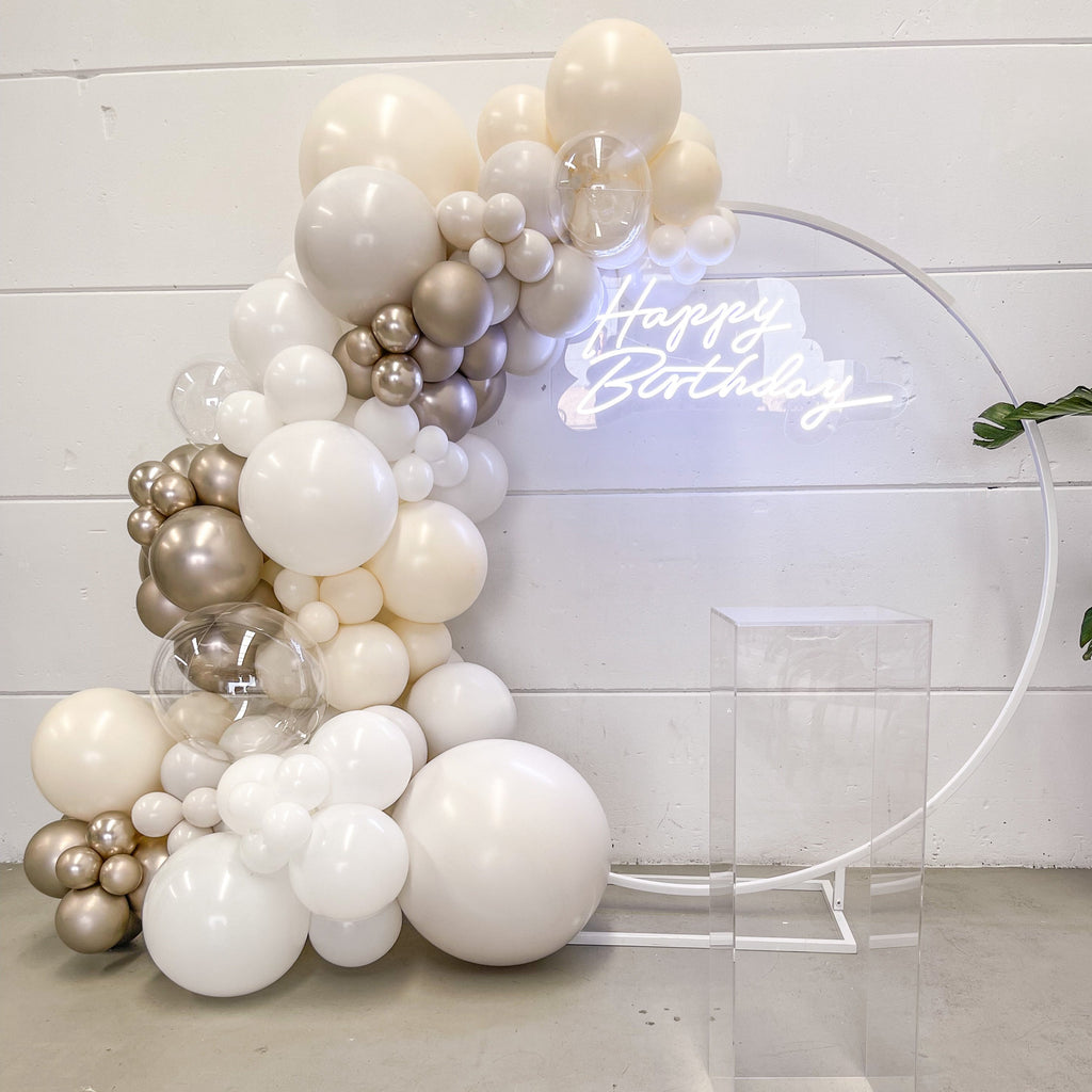 White and Clearz Balloon Garland