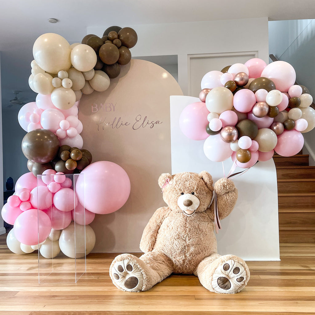 Pink Teddy Bear Balloon Garland - DIY Kit